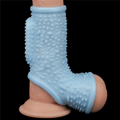 LOVETOY - VIBRATING DRIP KNIGHTS RING WITH SCROTUM SLEEVE BLUE_B15O50_3