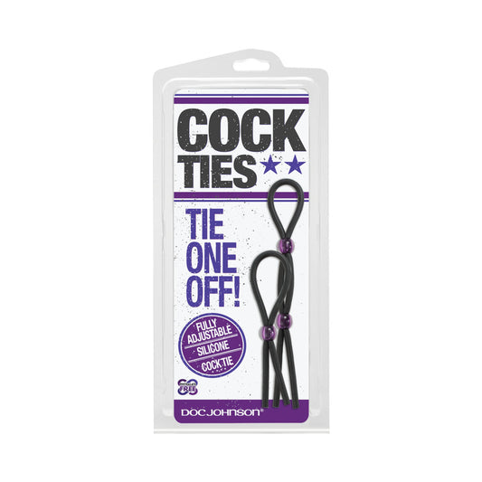 COCK TIES (BLACK)  LASSO/BOLO