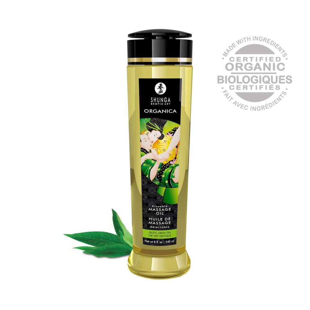 SHUNGA - MASSAGE OIL ORGANICA 240 ML / 8 OZ GREEN TEA