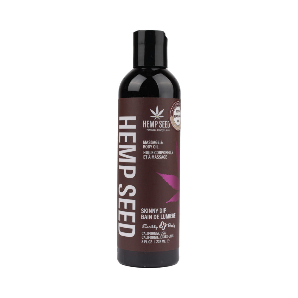 EARTHLY BODY - HEMP SEED MASSAGE OIL SKINNY DIP 8 OZ.