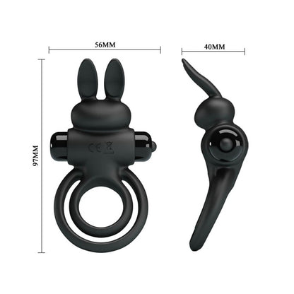 PRETTY LOVE - PRETTY LOVE VIBRANT PENIS RING 3 BLACK