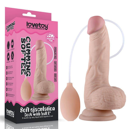 LOVETOY - 8" SOFT EJACULATION COCK WITH BALL FLESH