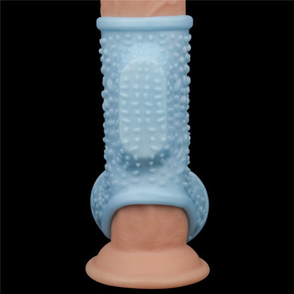 LOVETOY - VIBRATING DRIP KNIGHTS RING WITH SCROTUM SLEEVE BLUE_B15O50_3