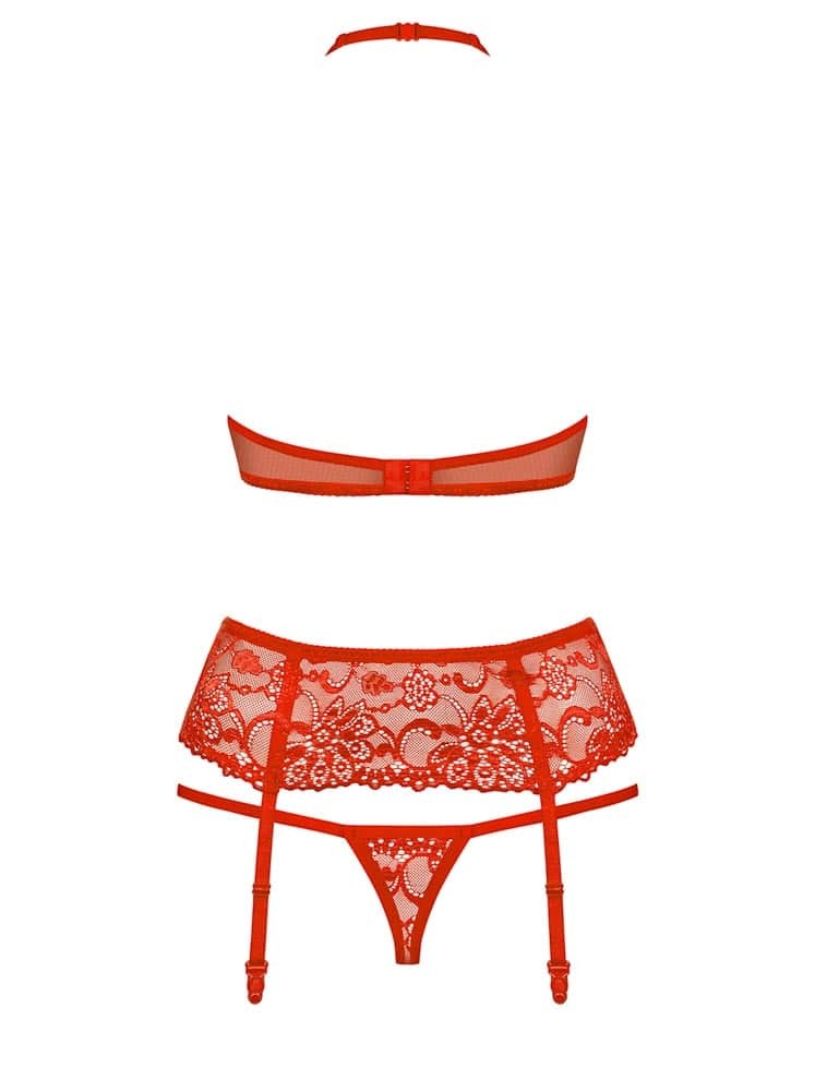 OBSESSIVE - 838-SEG-3 SET 3-PCS RED  S/M