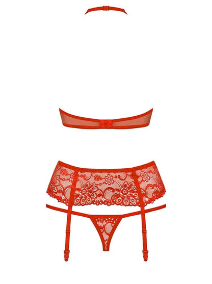 OBSESSIVE - 838-SEG-3 SET 3-PCS RED  S/M