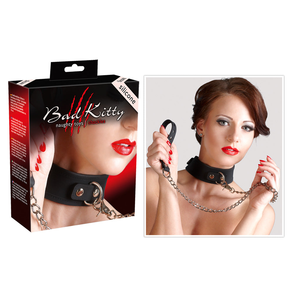 BAD KITTY - SILICONE COLLAR WITH LEASH