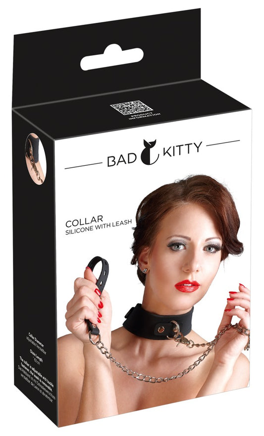 BAD KITTY - SILICONE COLLAR WITH LEASH