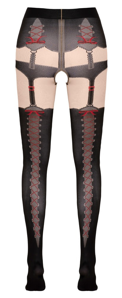 COTTELLI LEGWEAR - TIGHTS WITH SUSPENDER STRAPS