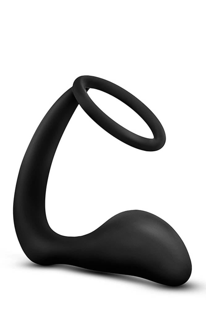 BLUSH - ANAL ADVENTURES COCK RING PLUG BLACK