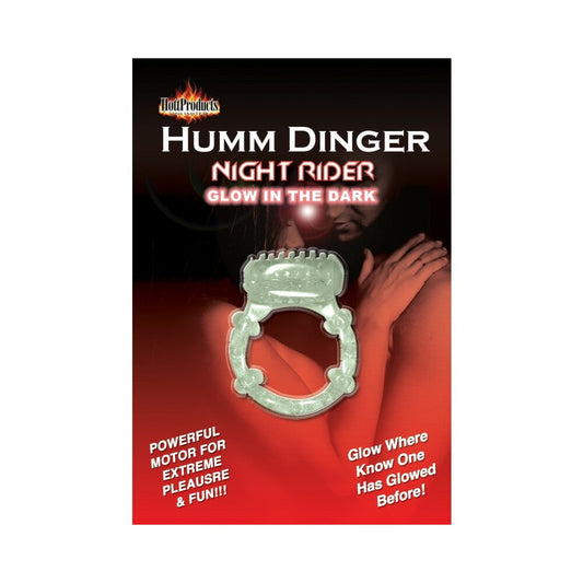 HOTT PRODUCTS - HUMM DINGER DUAL VIBRATING COCKRING (GLOW)
