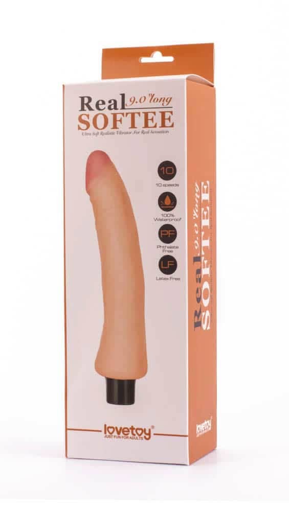 LOVETOY - 9" REAL SOFTEE VIBRATING DILDO  5