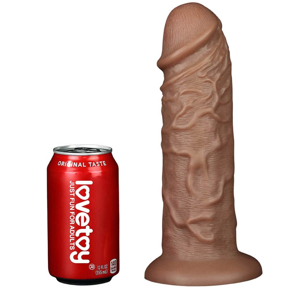 LOVETOY - 10.5'' REALISTIC CHUBBY VIBRATING DILDO BROWN