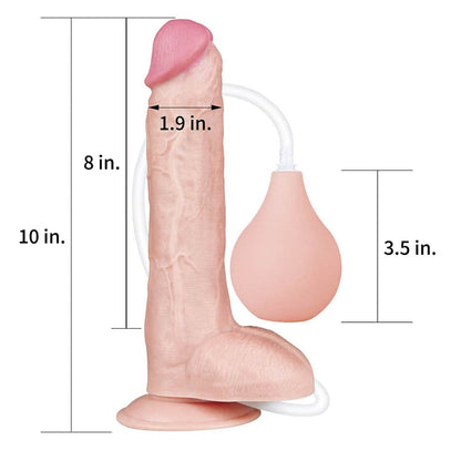 LOVETOY - 10'' SQUIRT EXTREME DILDO FLESH