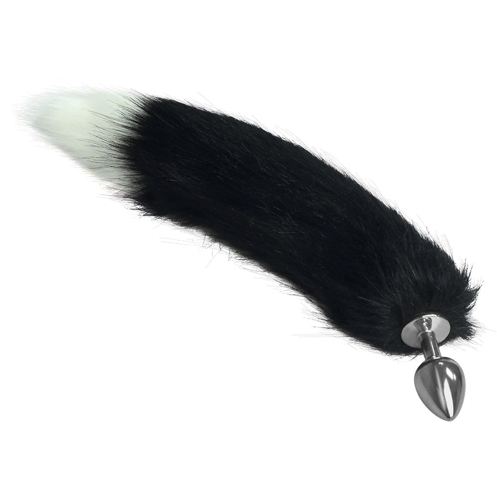 LOVETOY - METAL ANAL TAIL WHITE+BLACK 1