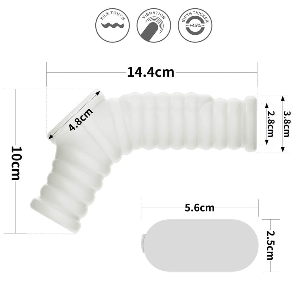 LOVETOY - VIBRATING SILK KNIGHTS RING WITH SCROTUM SLEEVE (WHITE) III