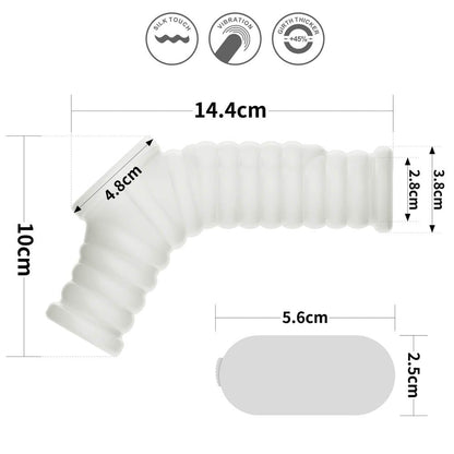 LOVETOY - VIBRATING SILK KNIGHTS RING WITH SCROTUM SLEEVE (WHITE) III