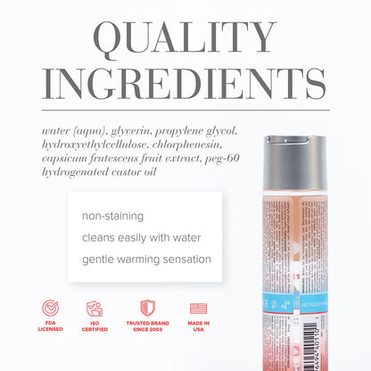 JO H2O ANAL WARMING WATER-BASED LUBRICANT 4 OZ.