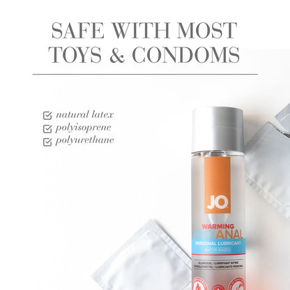 JO H2O ANAL WARMING WATER-BASED LUBRICANT 4 OZ.