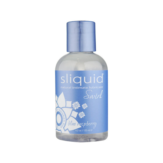 SLIQUID SWIRL BLUE RASPBERRY FLAVORED LUBRICANT 4.2 OZ.