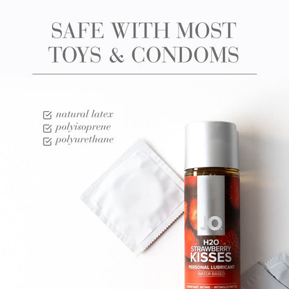 SYSTEM JO - JO H2O STRAWBERRY KISSES FLAVORED WATER-BASED LUBRICANT 4 OZ.