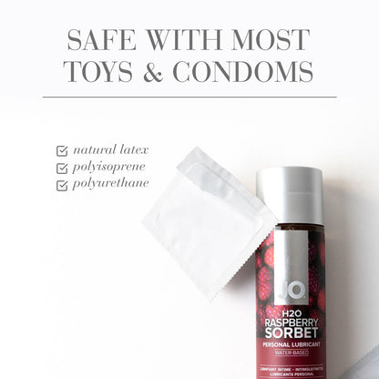 SYSTEM JO - JO H2O RASPBERRY SORBET FLAVORED WATER-BASED LUBRICANT 4 OZ.