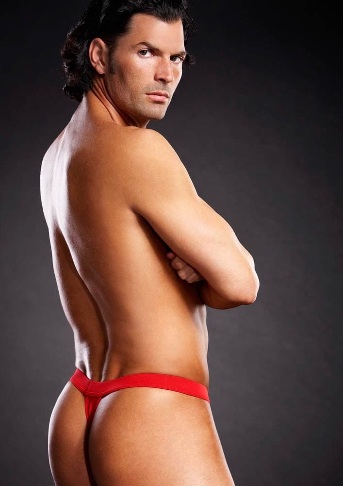 BLUE LINE - PERFORMANCE MICROF. THONG RED S/M