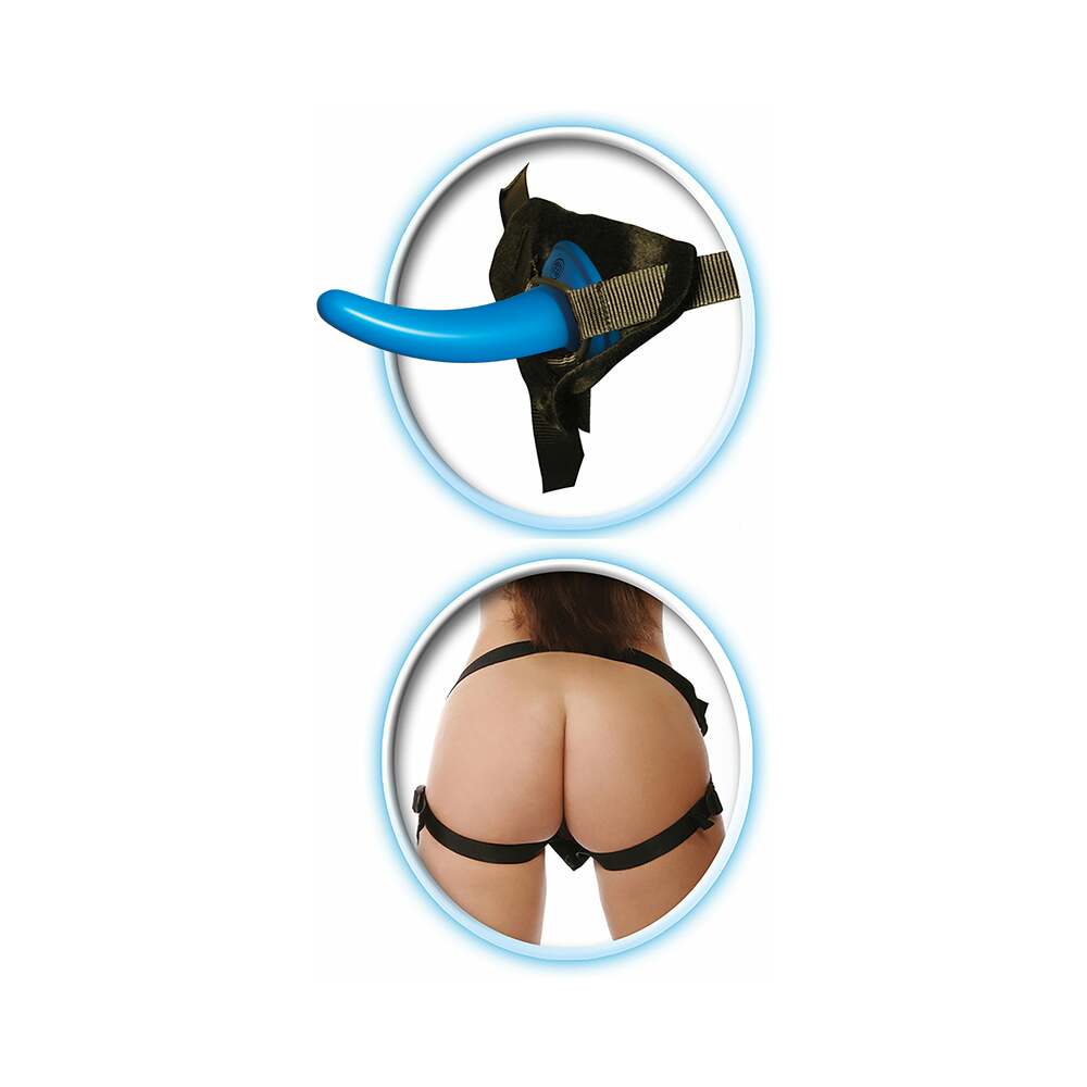 PIPEDREAM - FETISH FANTASY SERIES BEGINNER''S STRAP-ON FOR HIM SET WITH 4.5 IN. DILDO BLUE/BLACK