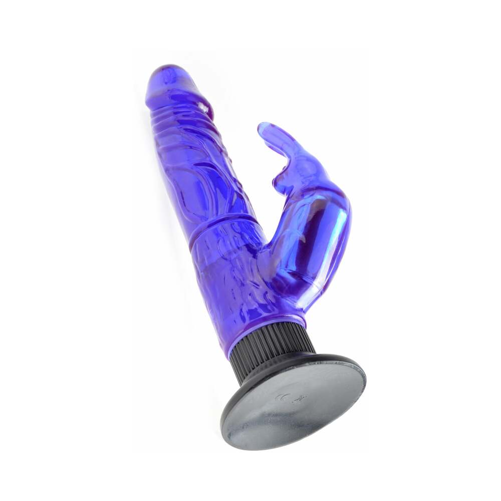 WATERPROOF WALL BANGERS DELUXE BUNNY REALISTIC RABBIT VIBRATOR WITH SUCTION CUP PURPLE