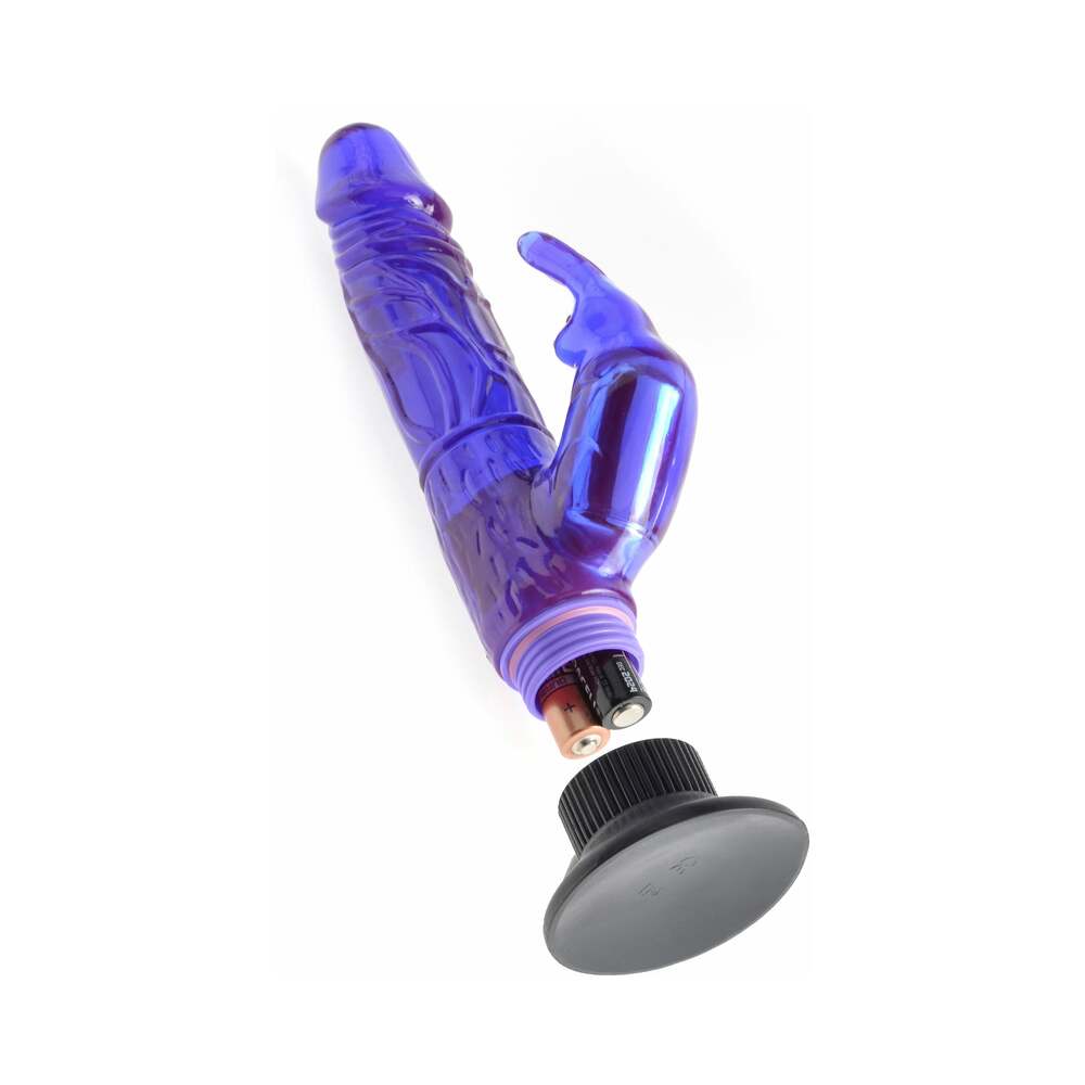 PIPEDREAM - WATERPROOF WALL BANGERS DELUXE BUNNY REALISTIC RABBIT VIBRATOR WITH SUCTION CUP PURPLE
