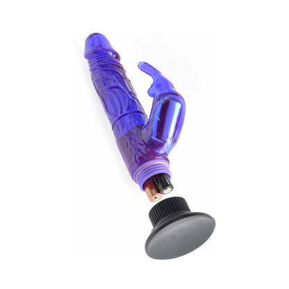 WATERPROOF WALL BANGERS DELUXE BUNNY REALISTIC RABBIT VIBRATOR WITH SUCTION CUP PURPLE