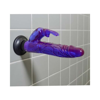 WATERPROOF WALL BANGERS DELUXE BUNNY REALISTIC RABBIT VIBRATOR WITH SUCTION CUP PURPLE