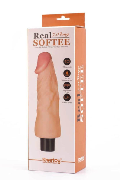 LOVETOY - 7" REAL SOFTEE VIBRATING DILDO  1