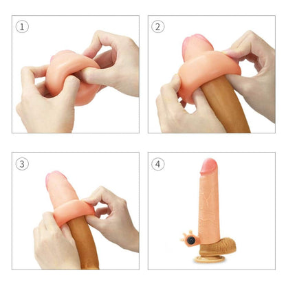LOVETOY - ADD 2" VIBRATING SILICONE EXTENDER