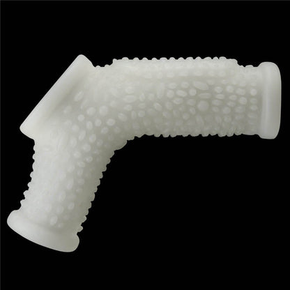 LOVETOY - VIBRATING DRIP KNIGHTS RING WITH SCROTUM SLEEVE (WHITE)