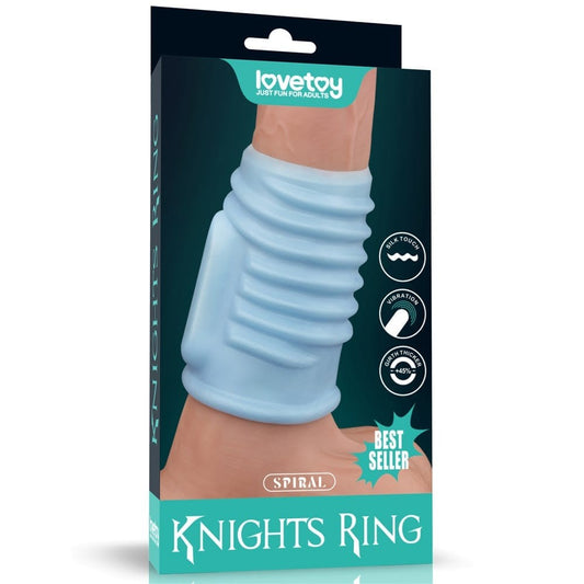 LOVETOY - VIBRATING SPIRAL KNIGHTS RING BLUE