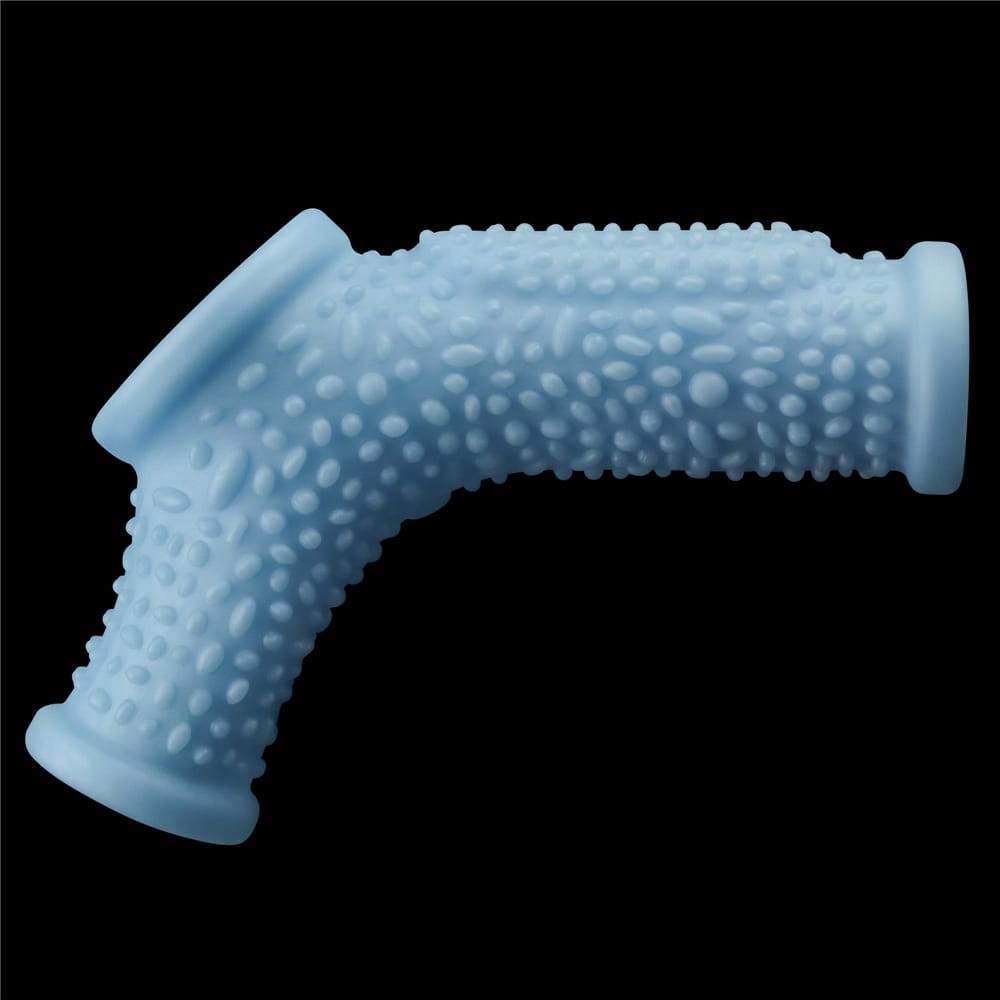 LOVETOY - VIBRATING DRIP KNIGHTS RING WITH SCROTUM SLEEVE BLUE_B15O50_3