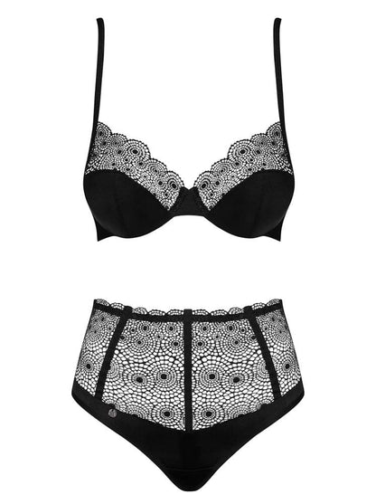 OBSESSIVE - SHARLOTTE 2-PCS SET BLACK  S/M