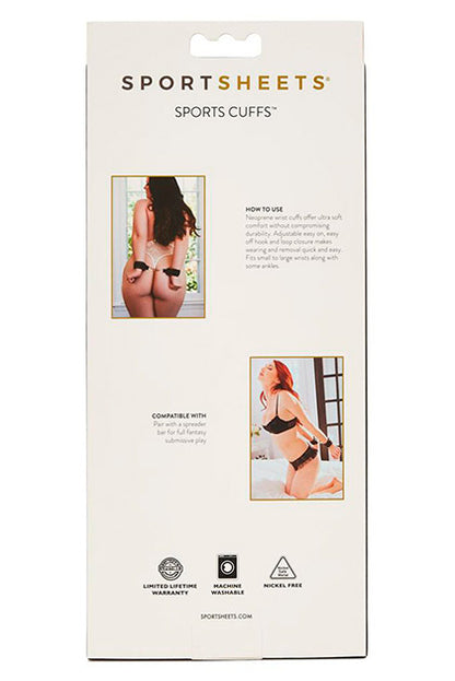 SPORTSHEETS - SPORTS CUFFS - BLACK