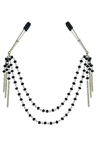 SPORTSHEETS - BLACK JEWELED NIPPLE CLIPS