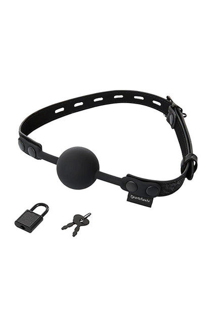 SPORTSHEETS - LOCKING LACE SILICONE BALL GAG