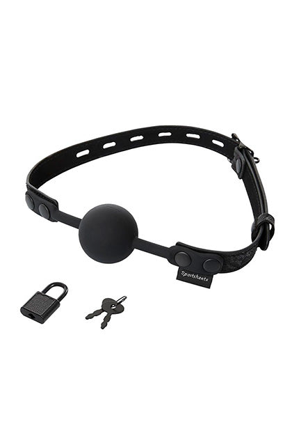 SPORTSHEETS - LOCKING LACE SILICONE BALL GAG