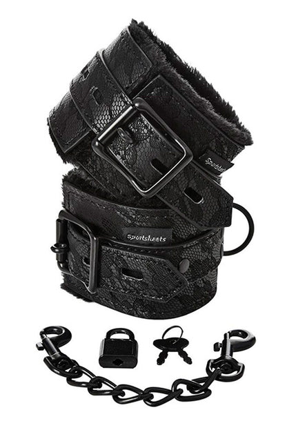 SPORTSHEETS - LACE FUR LINED HANDCUFFS