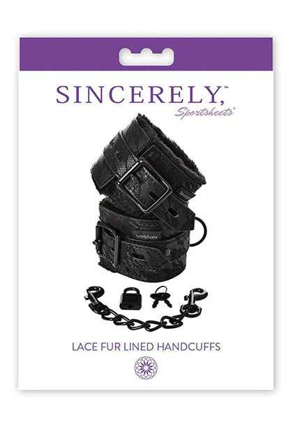 SPORTSHEETS - LACE FUR LINED HANDCUFFS