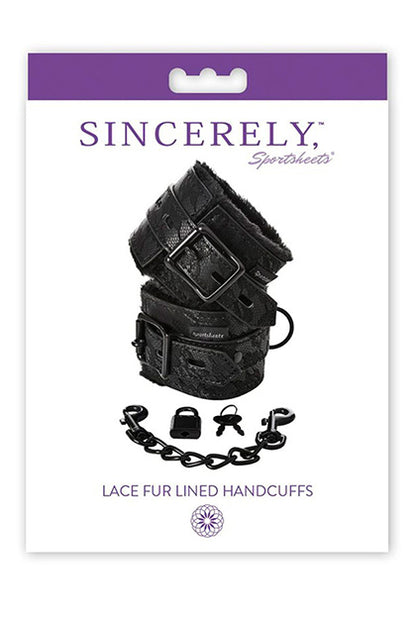 SPORTSHEETS - LACE FUR LINED HANDCUFFS