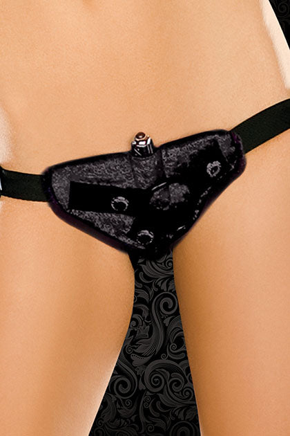 SPORTSHEETS - VIBRATING STRAP-ON - BLACK