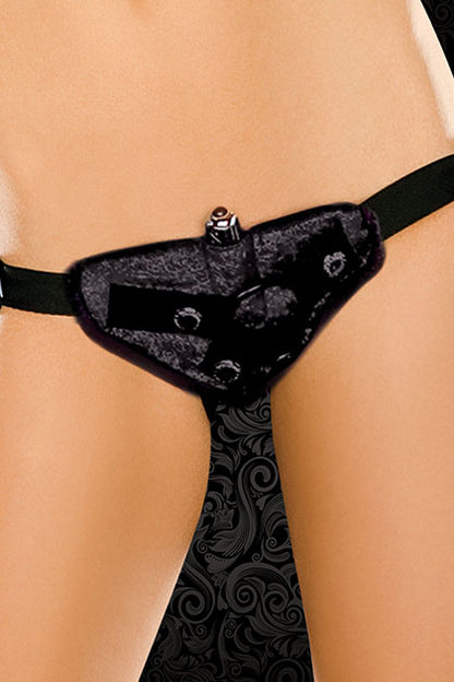 SPORTSHEETS - VIBRATING STRAP-ON - BLACK