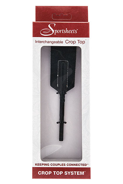 SPORTSHEETS - INTERCHANGEABLE CROP TOP - BLACK SPLIT SLAPPER