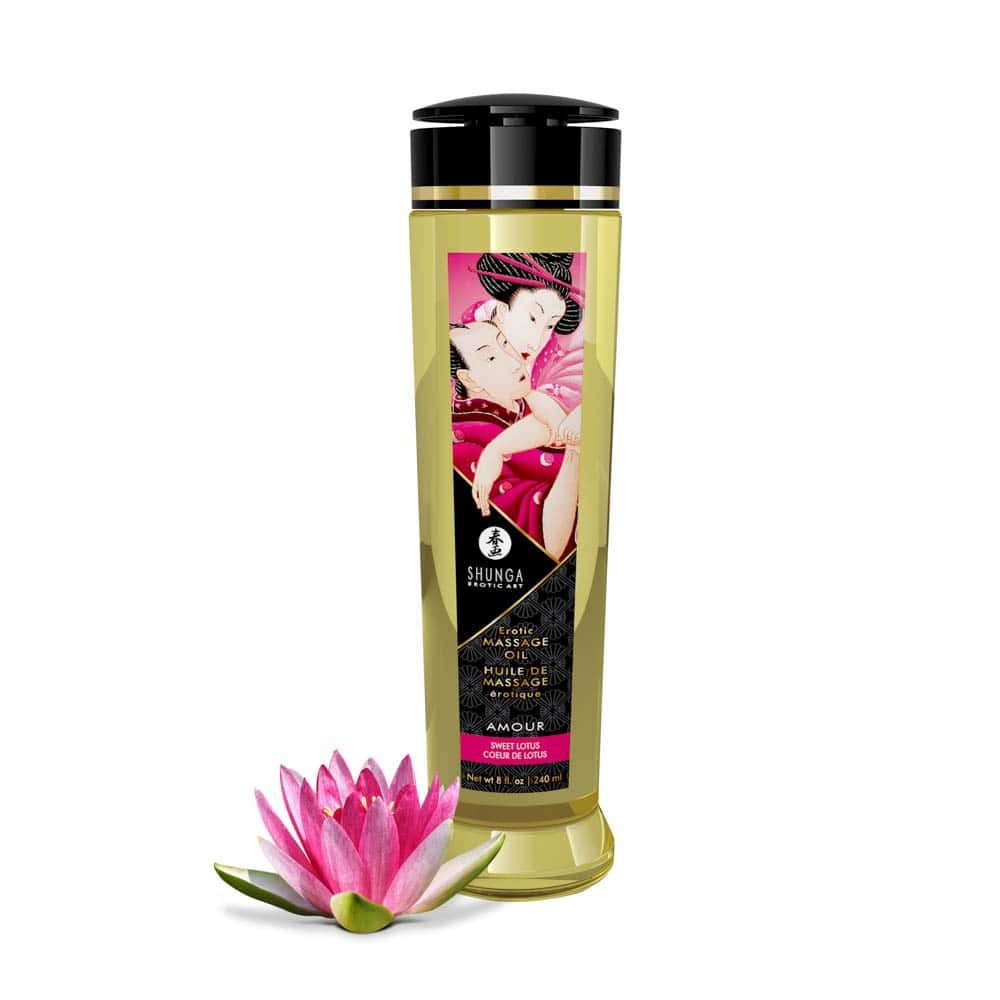 SHUNGA - EROTIC MASSAGE OIL 240 ML / 8 OZ SWEET LOTUS