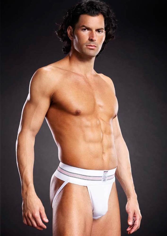 BLUE LINE - MICROFIBER JOCK STRAP WHITE L/XL