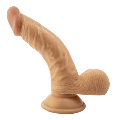 NASSTOYS - ALL AMERICAN WHOPPERS 6.5 IN. CURVED DONG WITH BALLS BEIGE